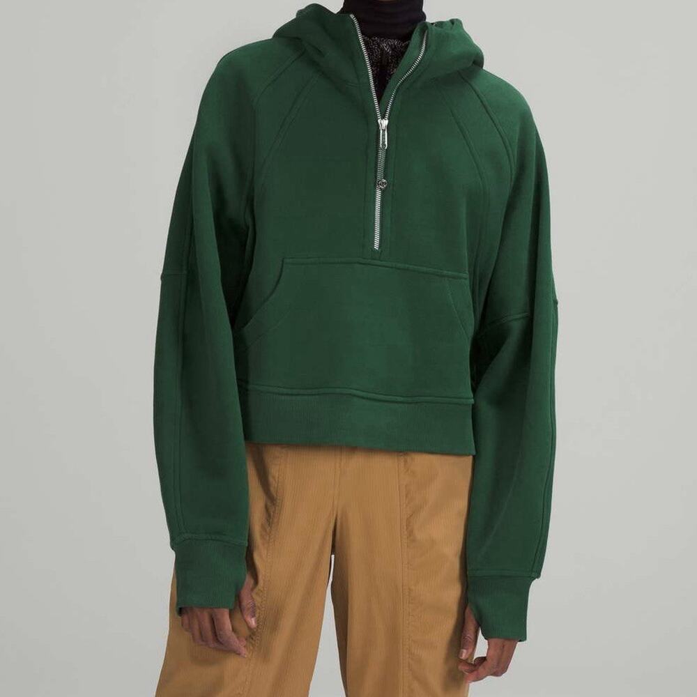 Lululemon Scuba Oversized Half Zip Hoodie Everglade Green Womens XL/XXL